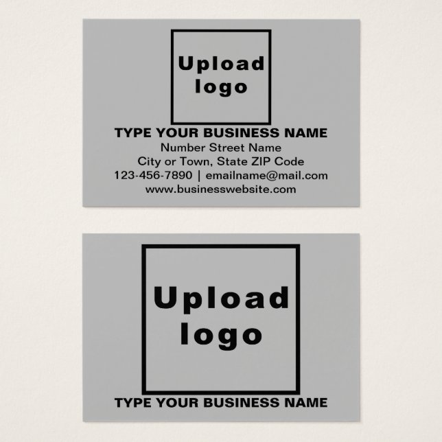 Business Brand on Grey Rectangle Profile Card (Front & Back)