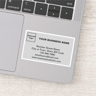 Business Brand on Grey Rectangle Vinyl Sticker