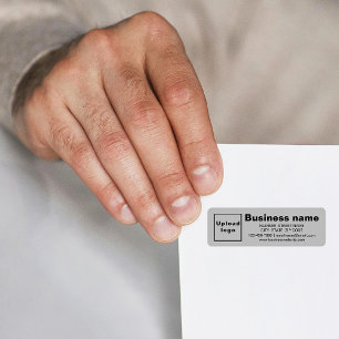 Business Brand on Grey Return Address Label