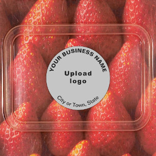 Business Brand on Grey Round Adhesive Label