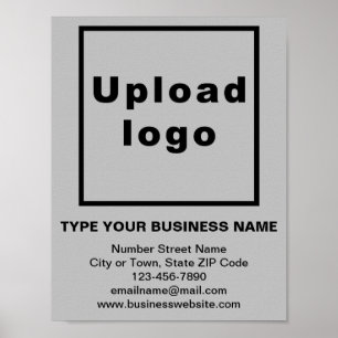 Business Brand on Grey Small Poster
