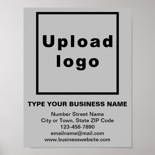 Business Brand on Grey Small Poster (Front)