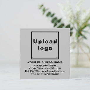 Business Brand on Grey Square Flat Note Card