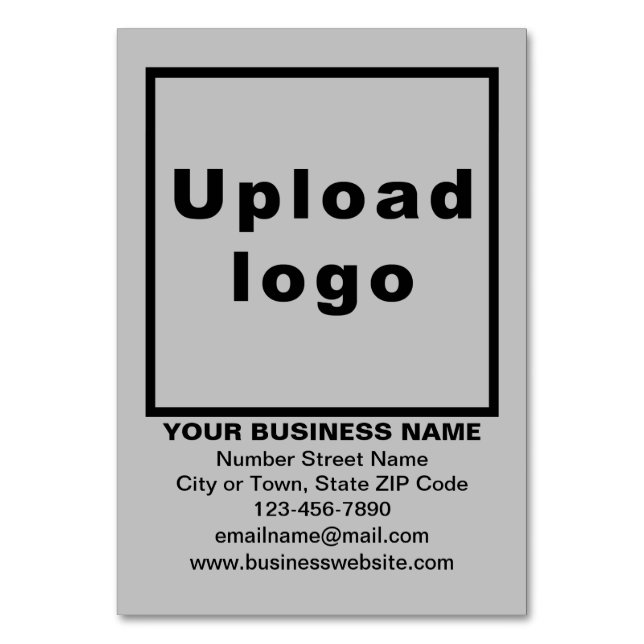 Business Brand on Grey Table Card (Front)
