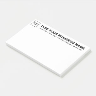 Business Brand on Heading of White Large Post-it Notes