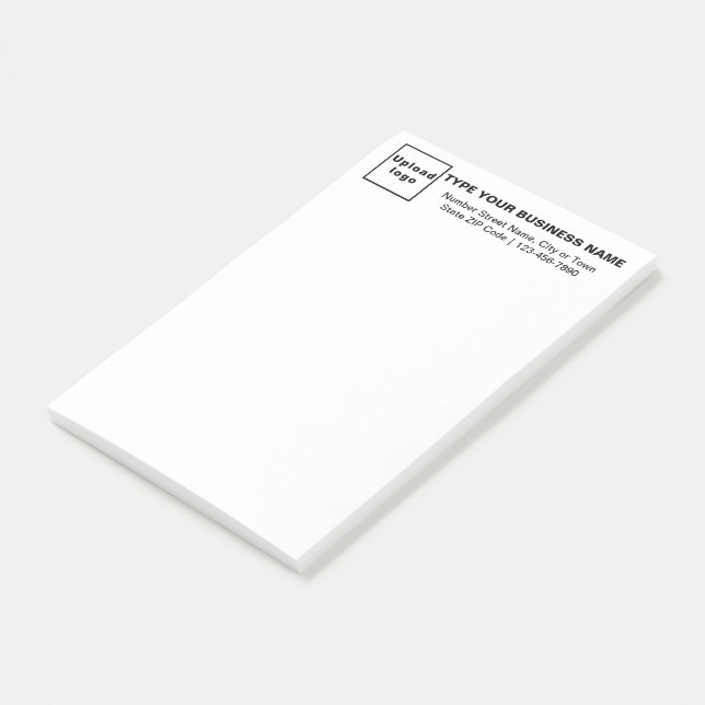 Business Brand on Heading of White Long Post-it Notes (Angled)