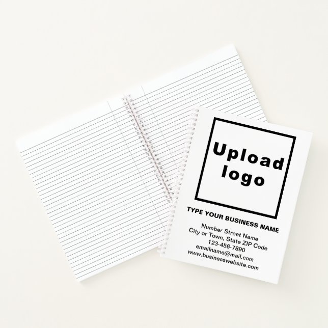 Business Brand on Large White Spiral Notebook (Inside)