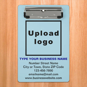 Business Brand on Light Blue Mini Clipboard