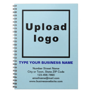 Business Brand on Light Blue Notebook