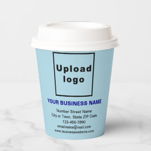 Business Brand on Light Blue Paper Cup