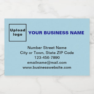 Business Brand on Light Blue Rectangle Food Label