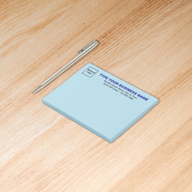 Business Brand on Light Blue Rectangle Post-it Notes (Build brand name awareness. Your business brand on light blue rectangle post it note.)