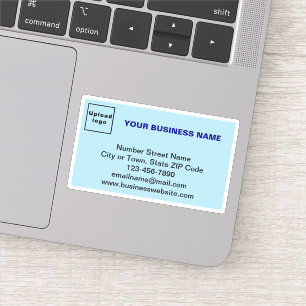 Business Brand on Light Blue Rectangle Vinyl