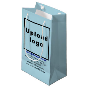 Business Brand on Light Blue Small Size Gift Bag