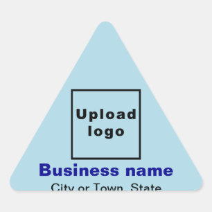 Business Brand on Light Blue Triangle Sticker