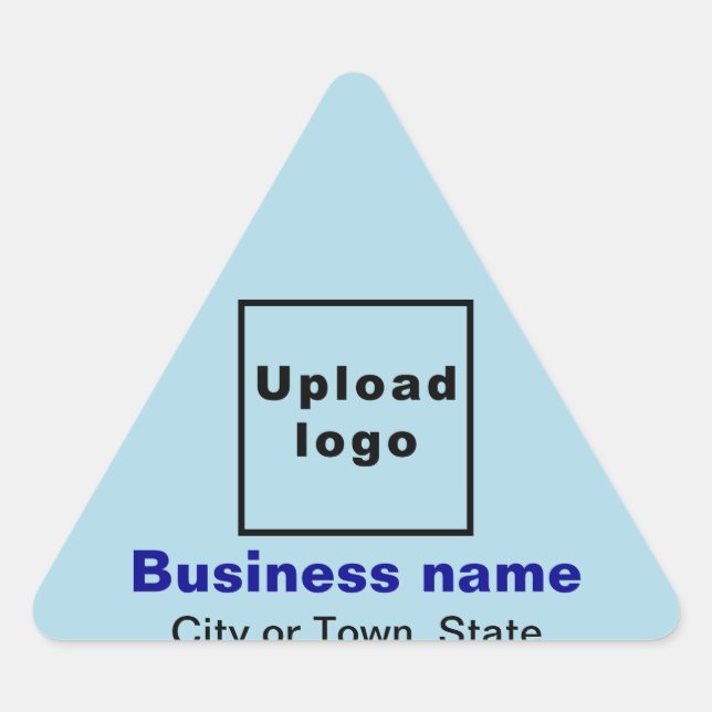 Business Brand on Light Blue Triangle Sticker (Front)