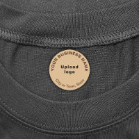 Business Brand on Light Brown Circle Iron On Label