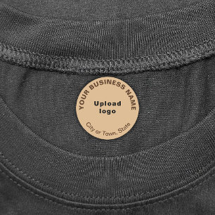 Business Brand on Light Brown Circle Iron On Label