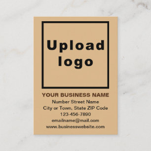 Business Brand on Light Brown Flat Place Card