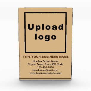 Business Brand on Light Brown Portrait Rectangle Photo Block
