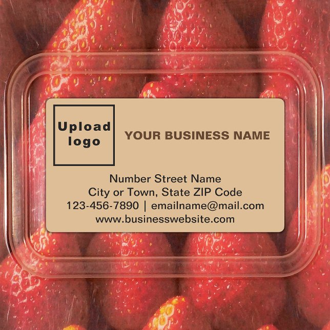 Business Brand on Light Brown Rectangle Adhesive (Light brown rectangle adhesive label with your business brand)