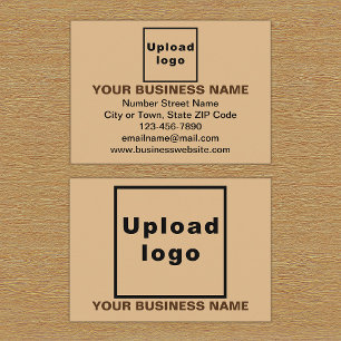 Business Brand on Light Brown Rectangle Enclosure Card