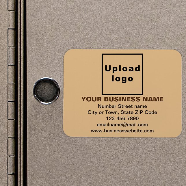 Business Brand on Light Brown Rectangle Flexible Magnet (Your business brand on light brown rectangle flexible magnet as marketing material.)