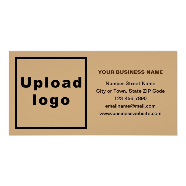 Business Brand on Light Brown Rectangle Glossy Poster (Front)