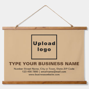 Business Brand on Light Brown Rectangle Hanging Tapestry