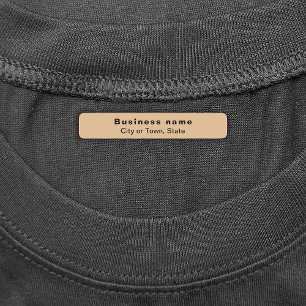 Business Brand on Light Brown Rectangle Iron On