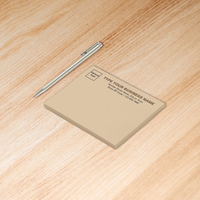 Business Brand on Light Brown Rectangle Post-it Notes (Build brand name awareness. Your business brand on light brown rectangle post it note.)