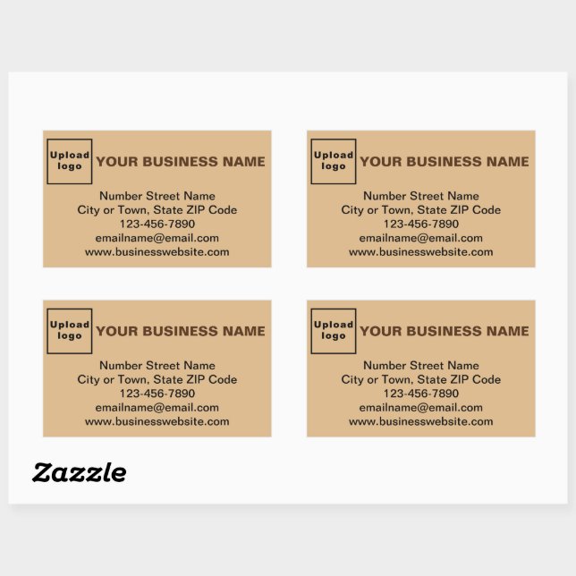 Business Brand on Light Brown Rectangle Sticker (Sheet)