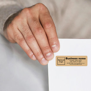 Business Brand on Light Brown Return Address Label