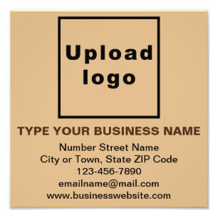 Business Brand on Light Brown Square Photo Print