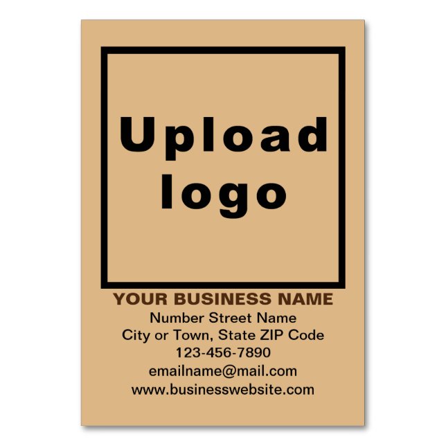 Business Brand on Light Brown Table Card (Front)