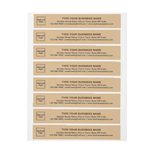 Business Brand on Light Brown Wraparound Address Label