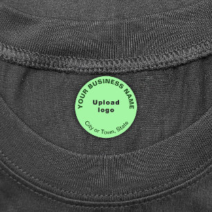 Business Brand on Light Green Circle Iron On Label