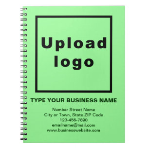 Business Brand on Light Green Notebook