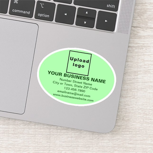 Business Brand on Light Green Oval Shape Vinyl (Detail)
