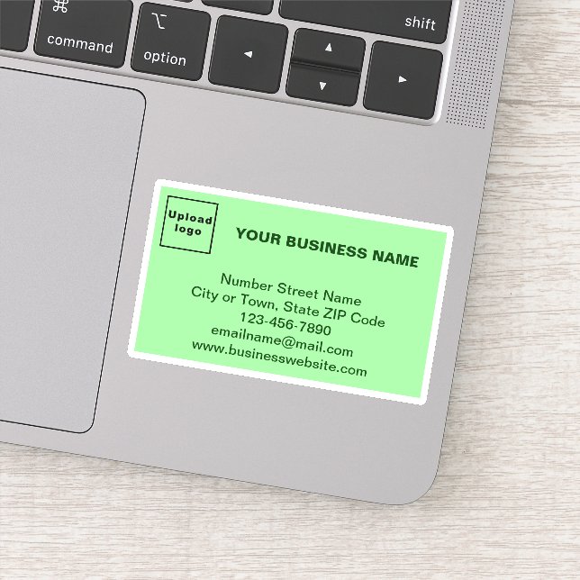Business Brand on Light Green Rectangle Vinyl (Detail)