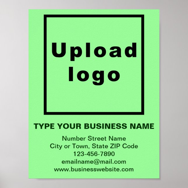 Business Brand on Light Green Small Poster (Front)