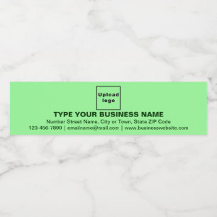 Business Brand on Light Green Water Bottle Label