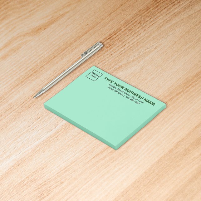 Business Brand on Light Teal Green Rectangle Post-it Notes (Build brand name awareness. Your business brand on light teal green rectangle post it note.)