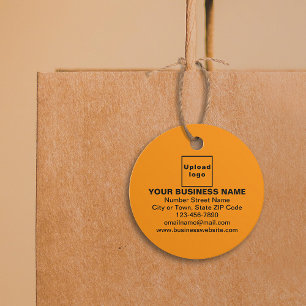 Business Brand on Orange Colour Circle Tag