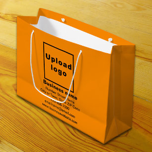 Business Brand on Orange Colour Large Size Gift Ba Large Gift Bag
