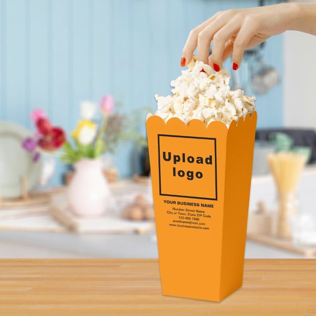 Business Brand on Orange Colour Popcorn Box (Business brand on orange color popcorn box)