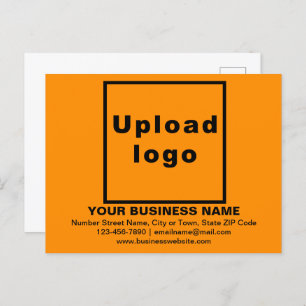 Business Brand on Orange Colour Postcard
