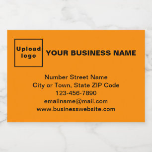 Business Brand on Orange Colour Rectangle Food Label