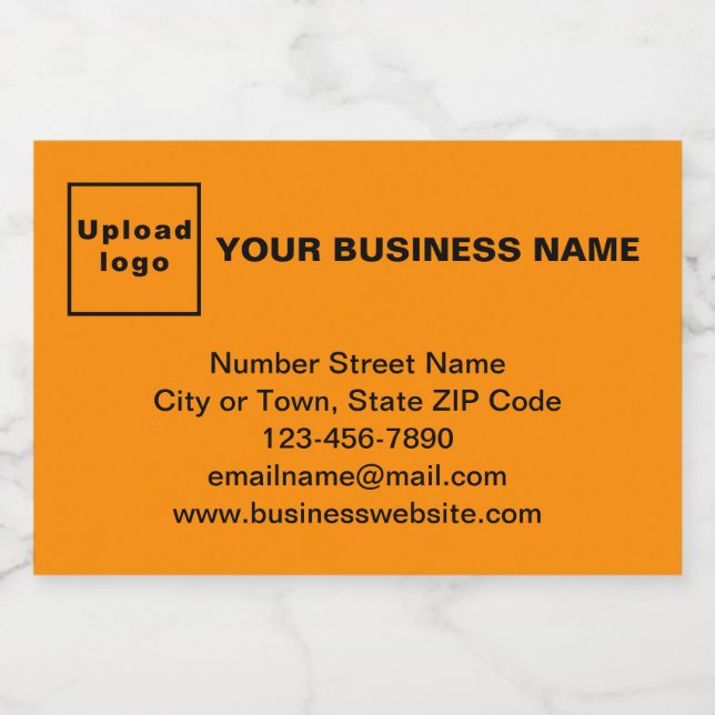 Business Brand on Orange Colour Rectangle Food Label (Single Label)