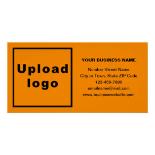 Business Brand on Orange Colour Rectangle Glossy Poster